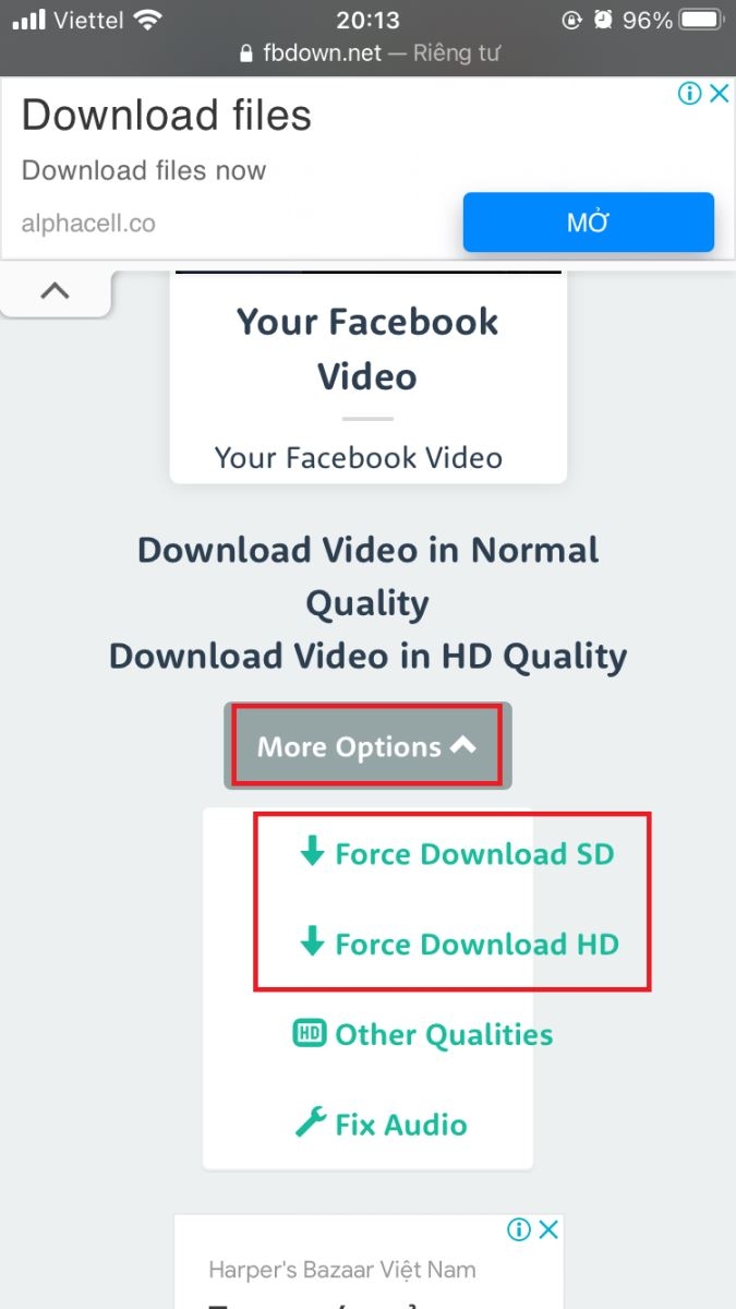 Download video từ Facebook về iPhone