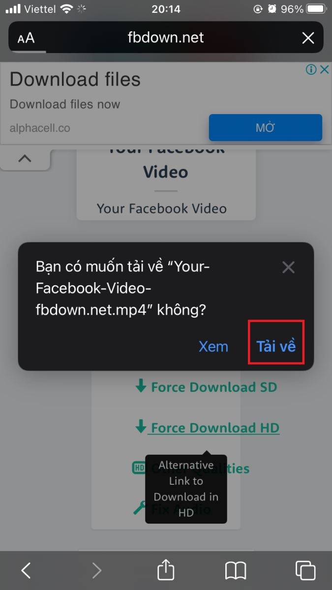 Download video từ Facebook về iPhone