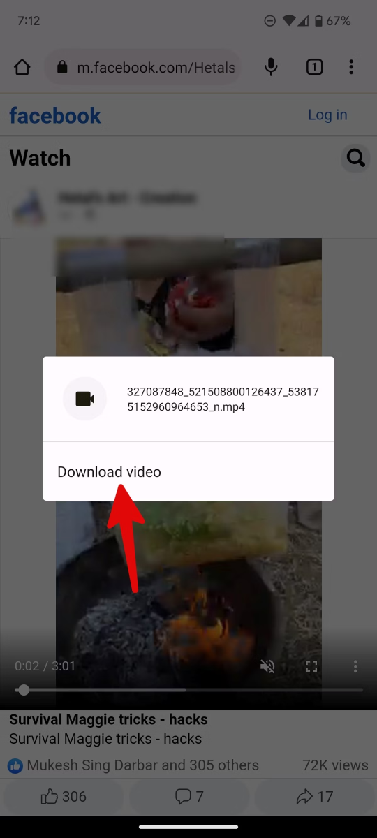 Cách tải video trên Facebook về điện thoại Android
