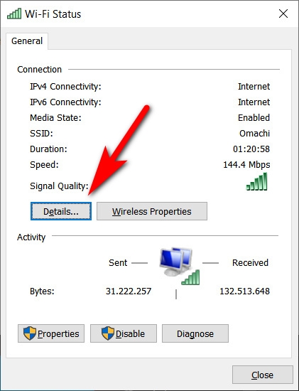 xem địa chỉ IP máy tính 17