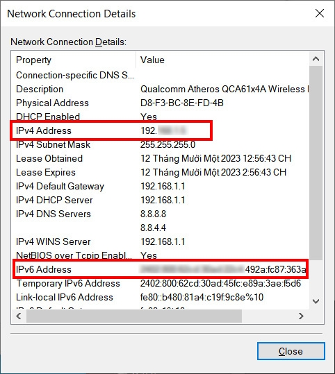 xem địa chỉ IP máy tính 18