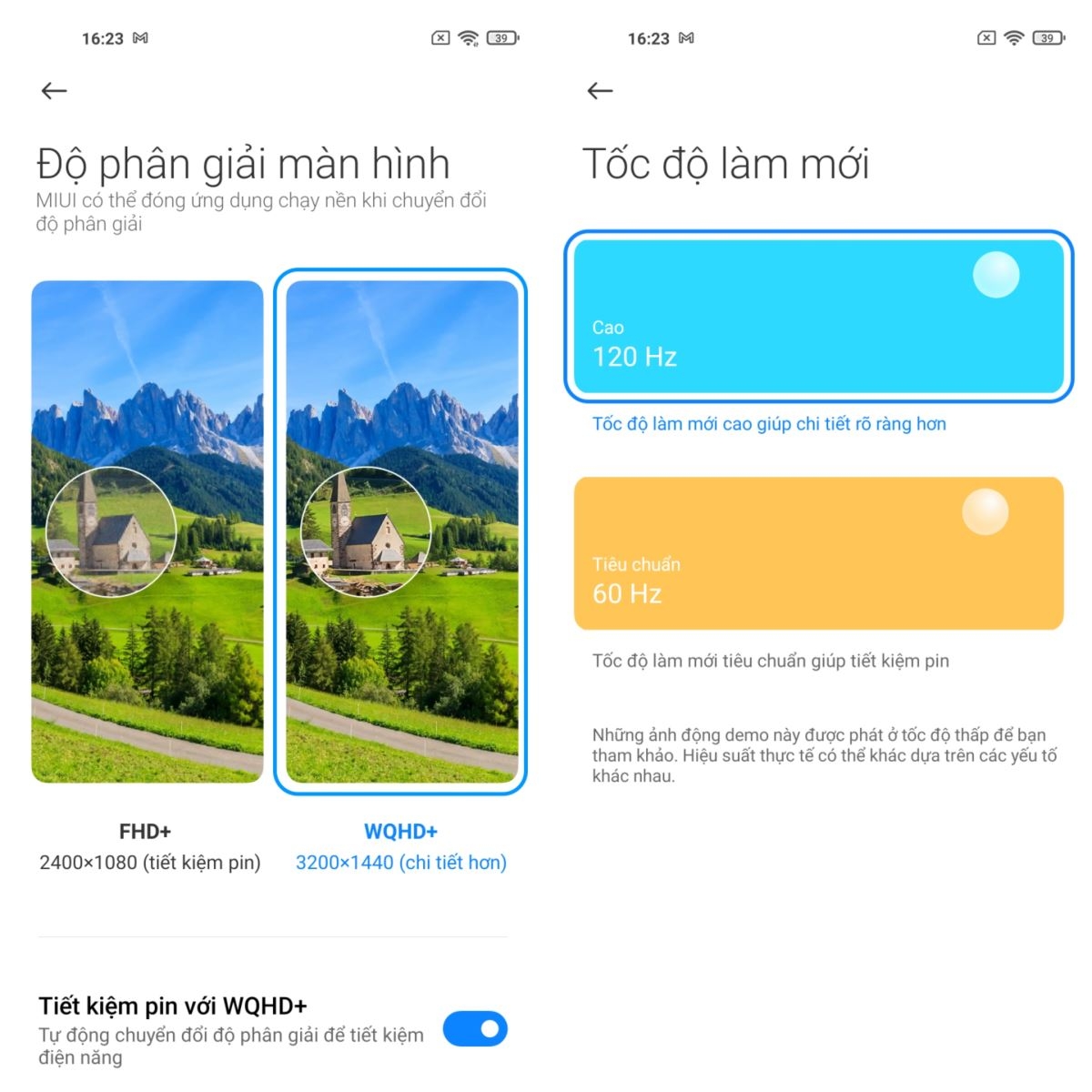 Điều chỉnh Độ phân giải và tốc độ làm mới