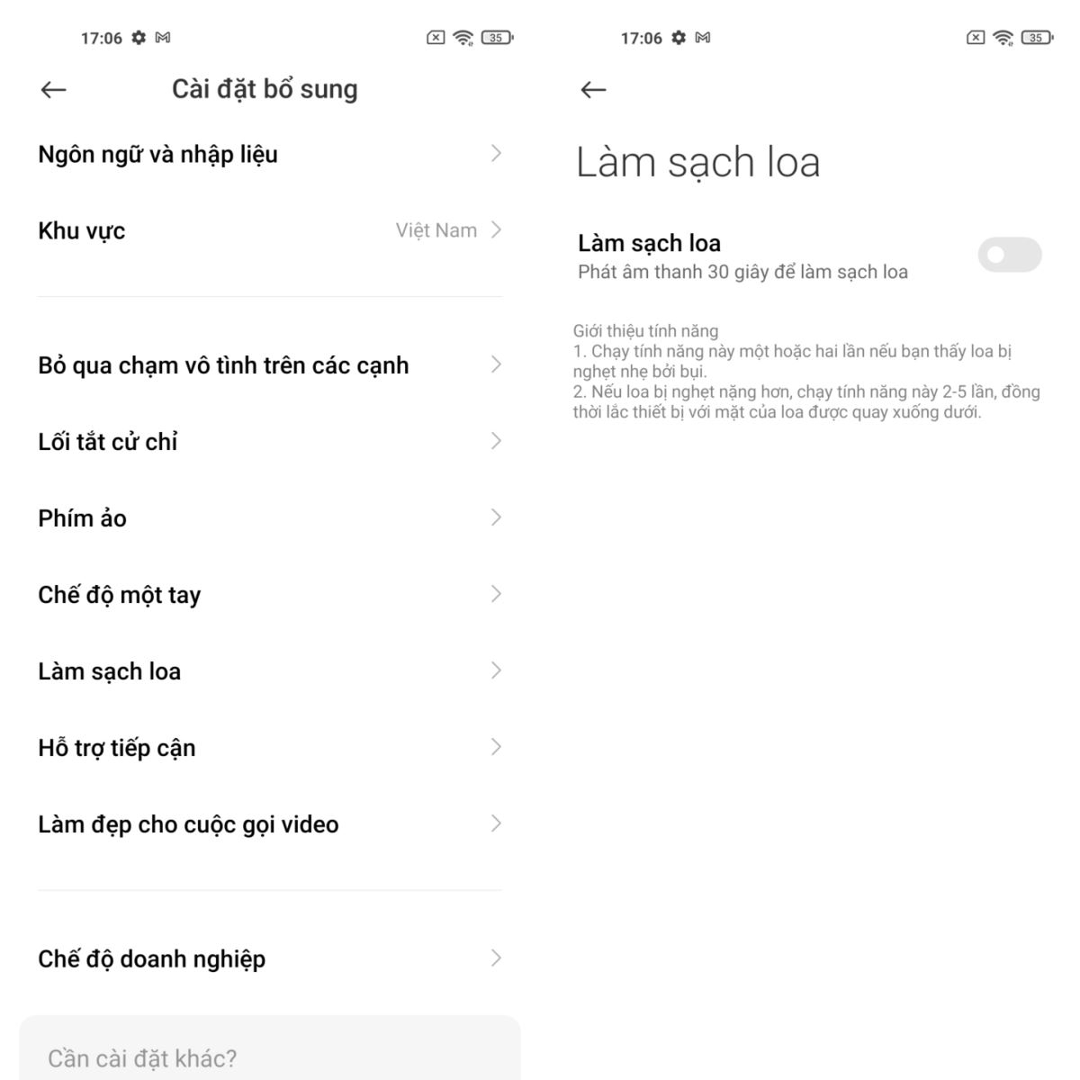 Làm sạch loa Mi 11