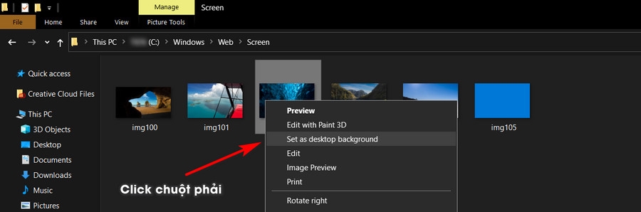 hinh nen mac dinh tren windows 10