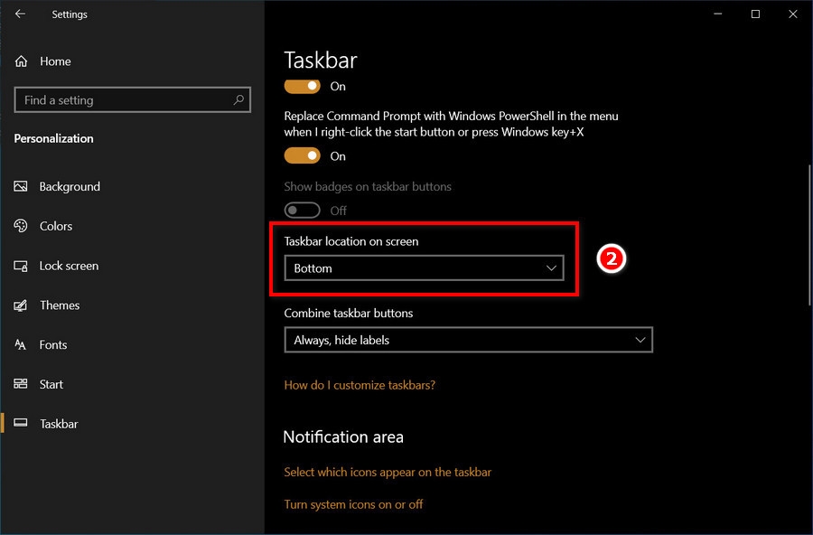 tuy bien taskbar tren windows 10