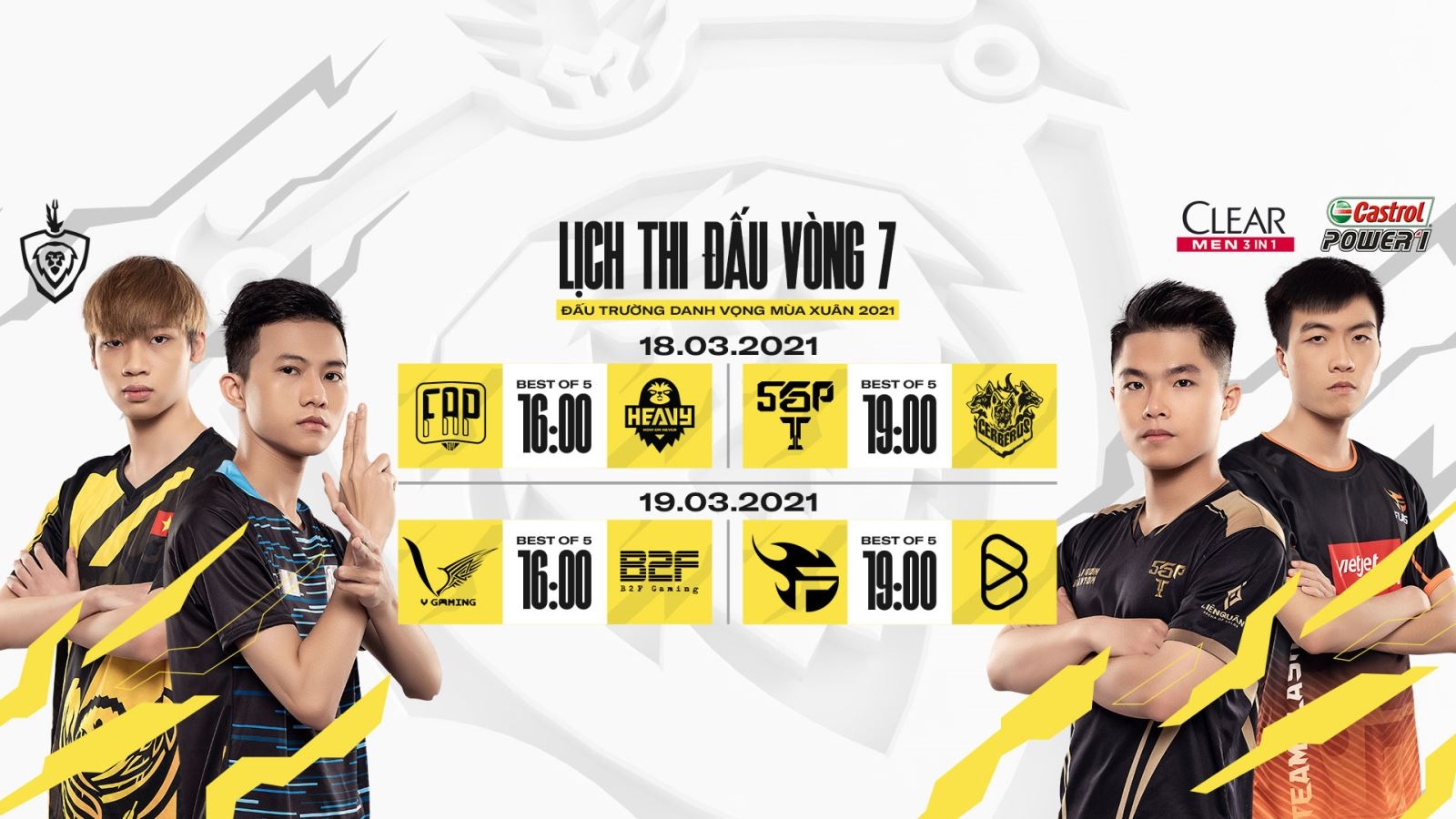 Lịch thi đấu vòng 7 ĐTDV mùa Xuân 2021