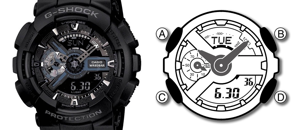 cách chỉnh ngày giờ cho đồng hồ G-Shock