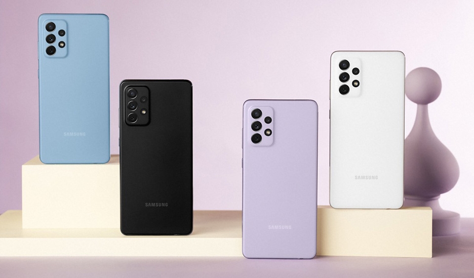 Các tùy chọn màu sắc của Galaxy A72 Các tùy chọn màu sắc của Galaxy A72