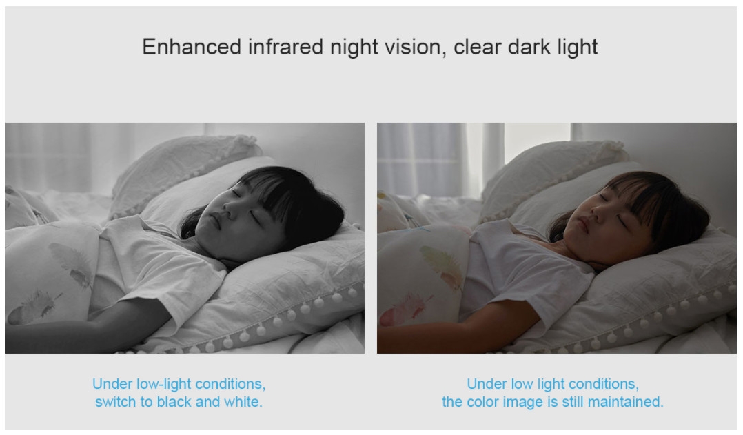 Camera an ninh Mi Home Security Camera 360° 2K cho hình ảnh màu kể cả trong không gian tối