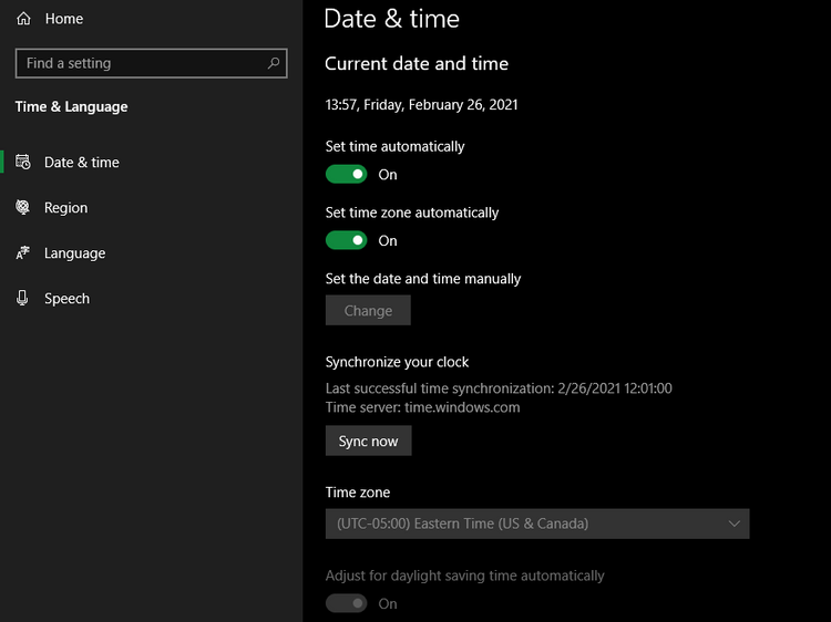 Sửa lỗi đồng hồ hiển thị sai thời gian trên Windows 10