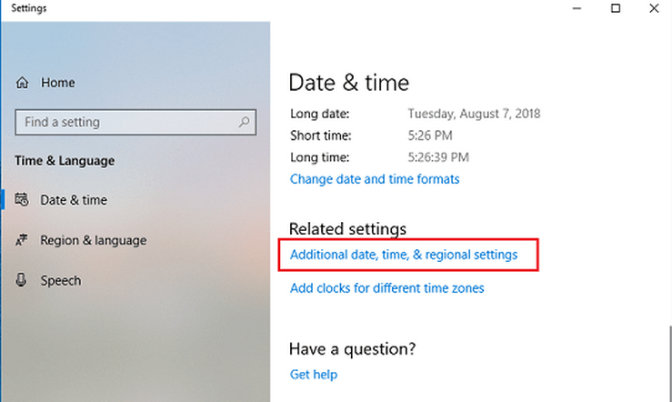 Sửa lỗi đồng hồ hiển thị sai thời gian trên Windows 10