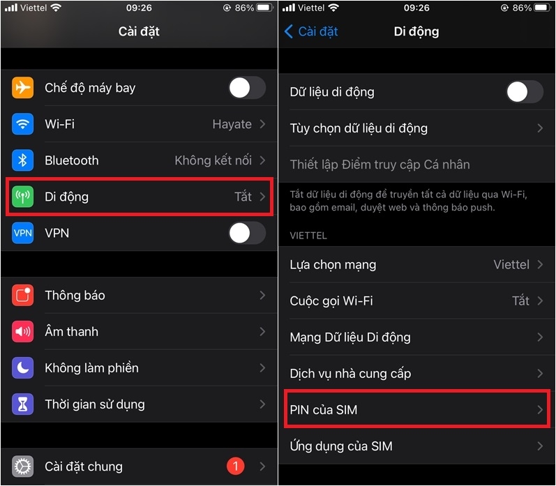 Cách đặt mã pin cho thẻ SIM