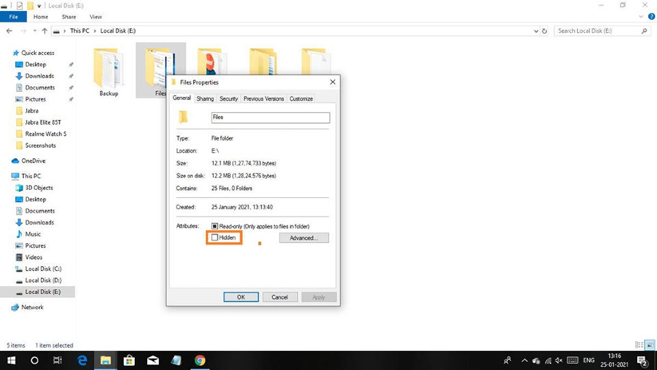 Ẩn tệp và thư mục trên Windows 10