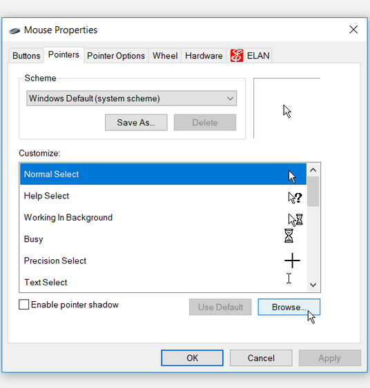 Cách thay đổi kích thước và màu sắc trỏ chuột trong Windows 10