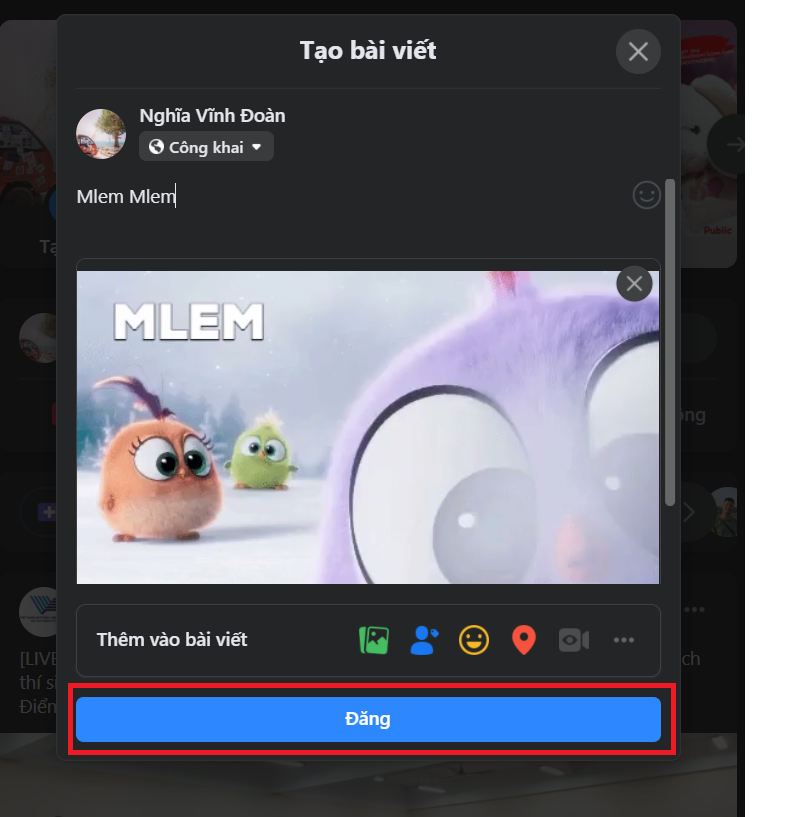 Cách đăng ảnh GIF trên Facebook