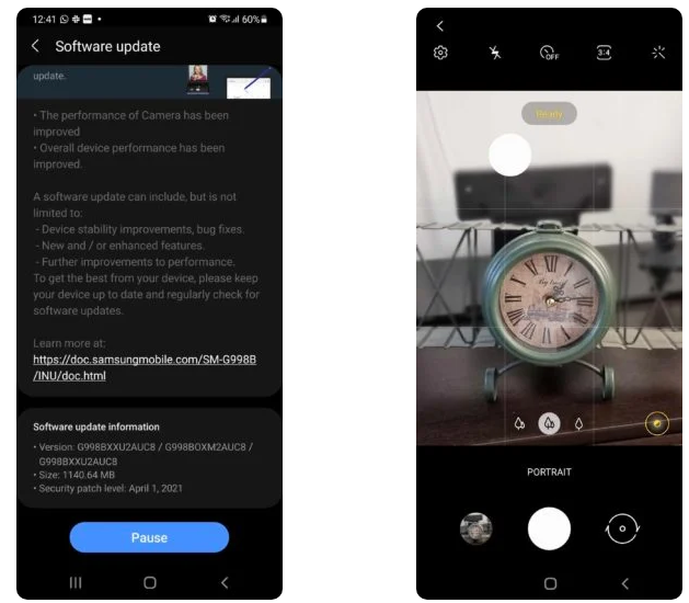 Samsung Galaxy S21 nhận bản cập nhật lớn, cải tiến chất lượng camera