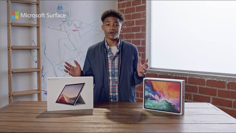 Microsoft so sánh iPad Pro với Surface Pro 7 trong quảng cáo mới nhất của mình