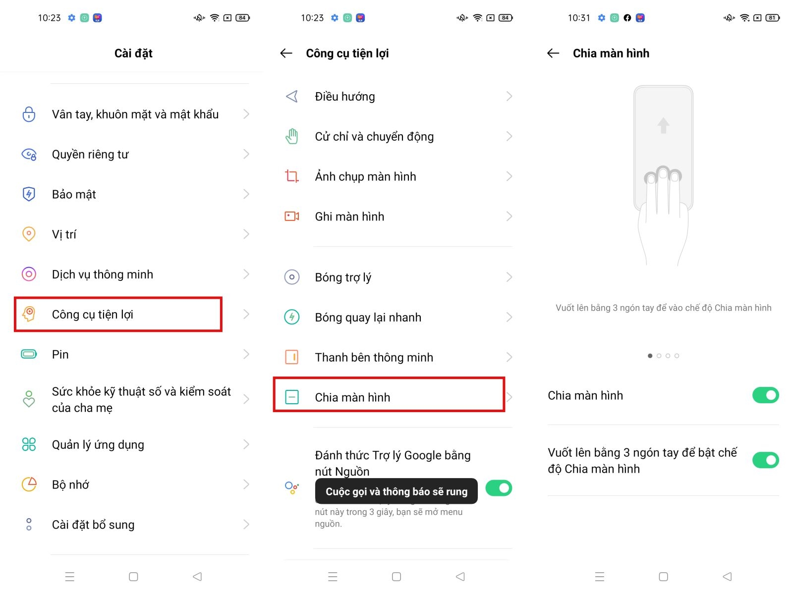 Chia màn hình trên OPPO A94