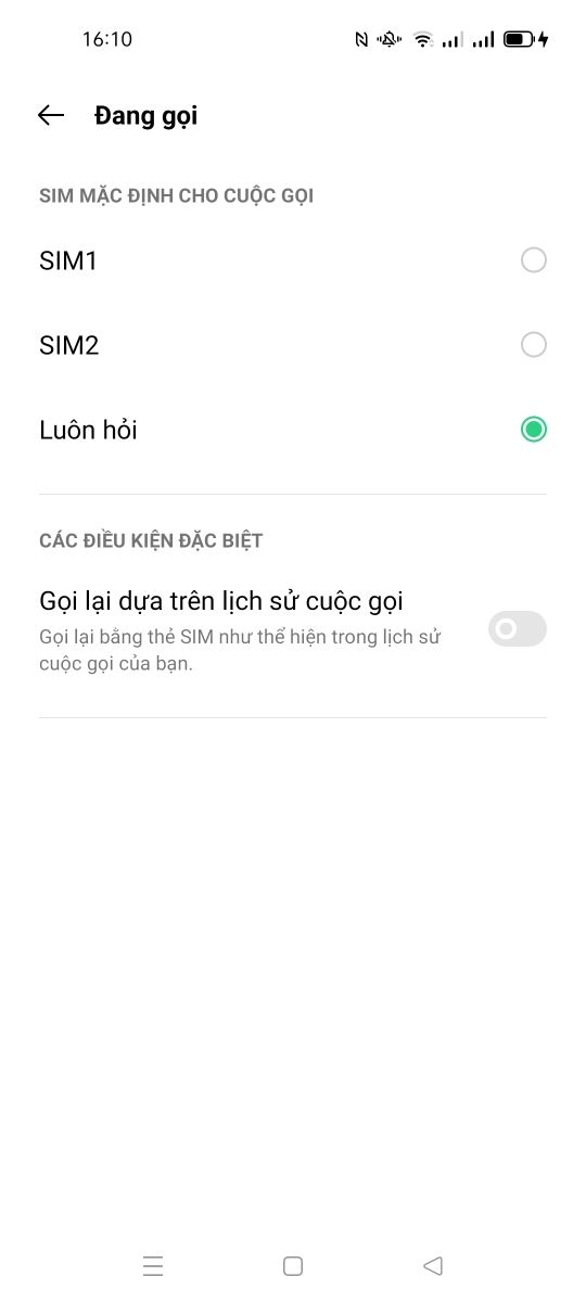 Thiết lập SIM mặc định để vào mạng hay gọi điện thoại OPPO Reno5