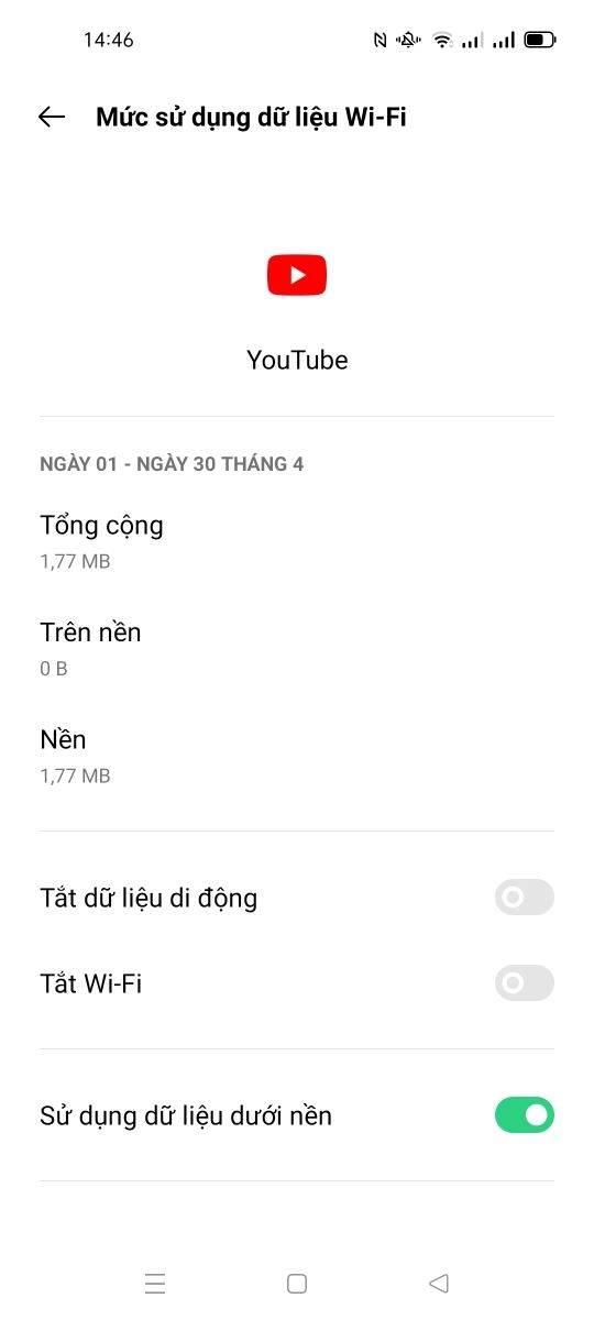 Xem một ứng dụng xài bao nhiêu dữ liệu OPPO Reno5