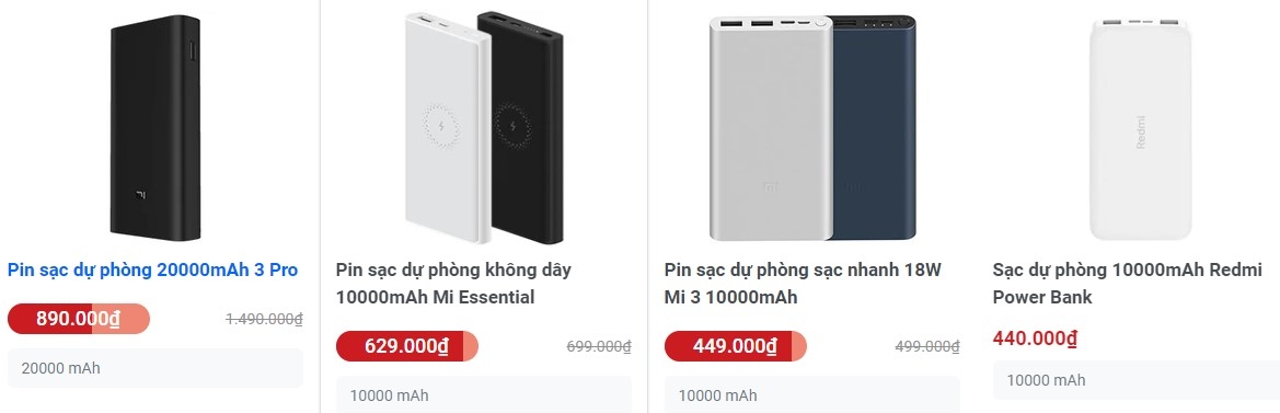 Sạc dự phòng Xiaomi tại FPT Shop
