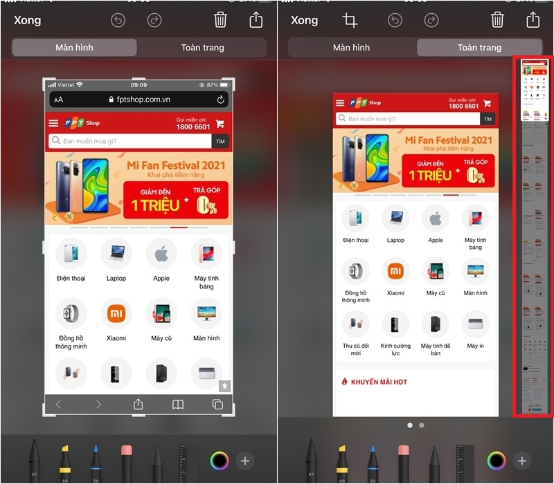 Cách chụp cuộn màn hình toàn bộ trang web trên iPhone