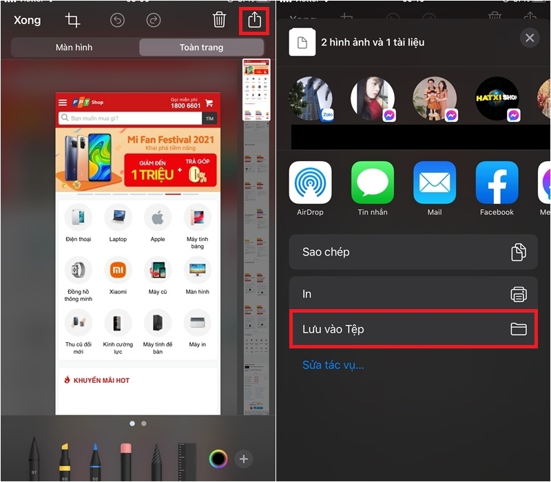 Cách chụp cuộn màn hình toàn bộ trang web trên iPhone