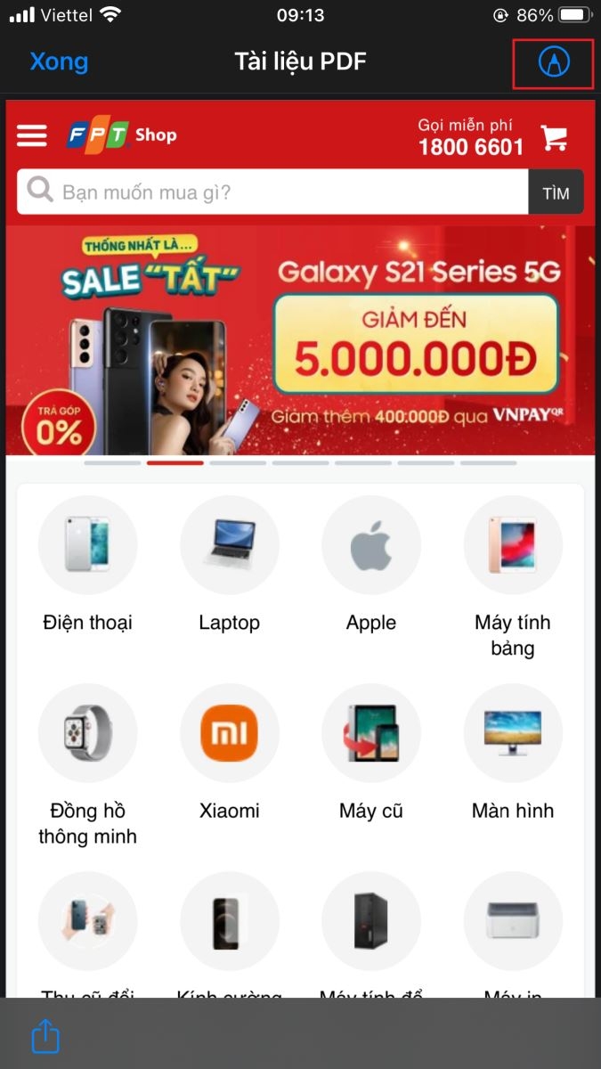 Cách chụp cuộn màn hình toàn bộ trang web trên iPhone