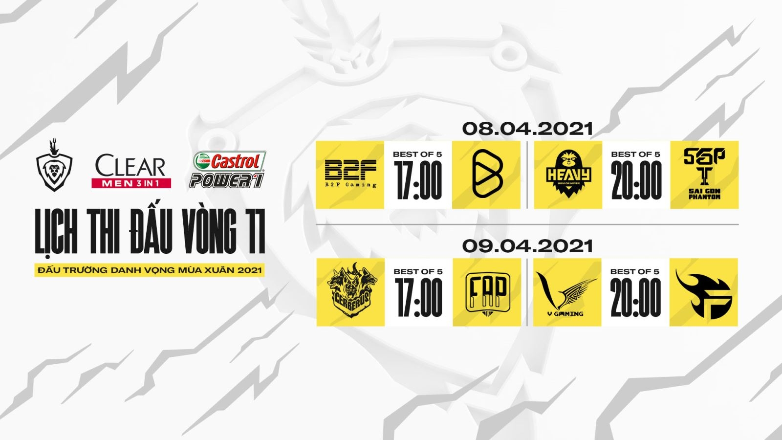 Lịch thi đấu vòng 11 ĐTDV Mùa Xuân 2021