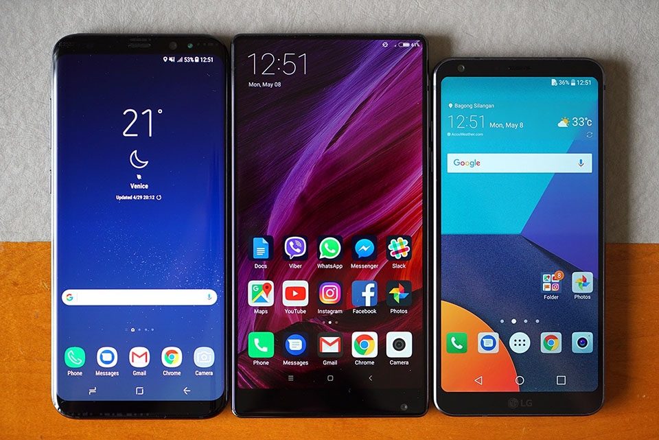 Samsung Galaxy S8, Xiaomi Mi Mix và LG G6 Samsung Galaxy S8, Xiaomi Mi Mix và LG G6
