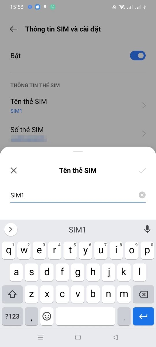 Đổi tên SIM Realme