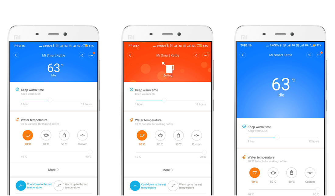 Bình đun siêu tốc Xiaomi Mi Smart Kettle có thể điều chỉnh nhiệt độ dễ dàng qua ứng dụng