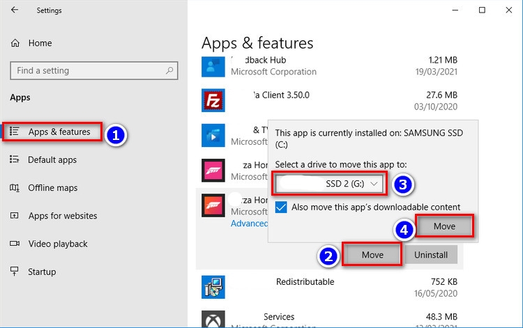 Cách chuyển các ứng dụng Windows 10 sang ổ đĩa khác