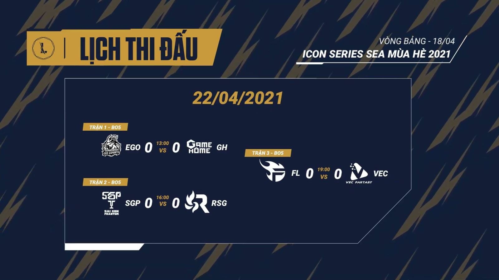 Lịch thi đấu 22/04