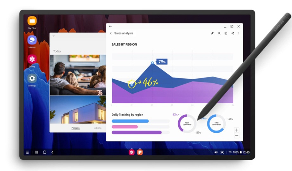 Giao diện DeX trực tiếp trên máy tính bảng Galaxy