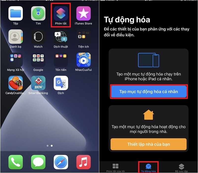 Hướng dẫn cách tạo thông báo sạc pin iPhone - Bước 1