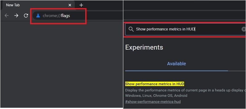 Cách bật benchmark HUD bằng flag - Bước 1