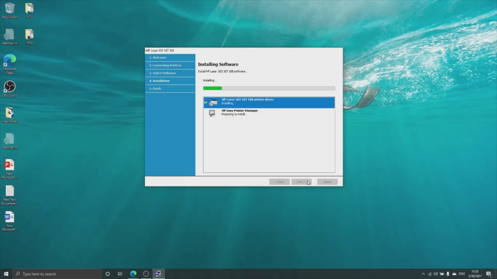 Quá trình cài đặt máy in HP