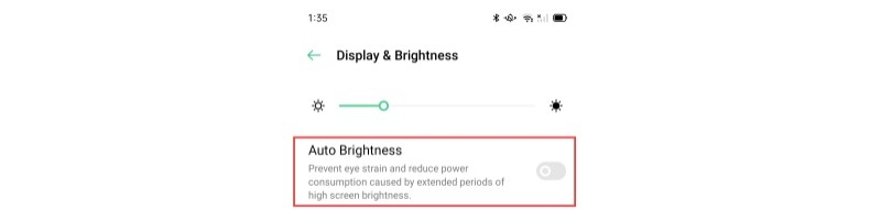 Tắt tự động điều chỉnh độ sáng