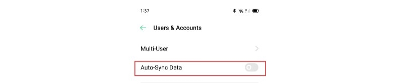 Tắt Auto-Sync Data