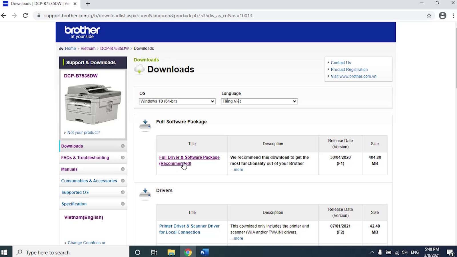 Hướng dẫn cài máy in Brother trên Windows