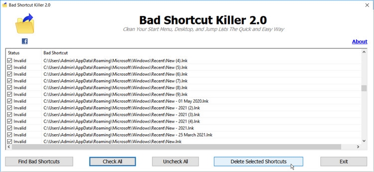 Công cụ Bad Shortcut Killer