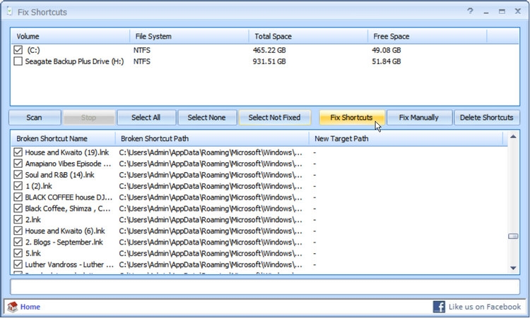 Công cụ Puran Utilities Fix Shortcuts