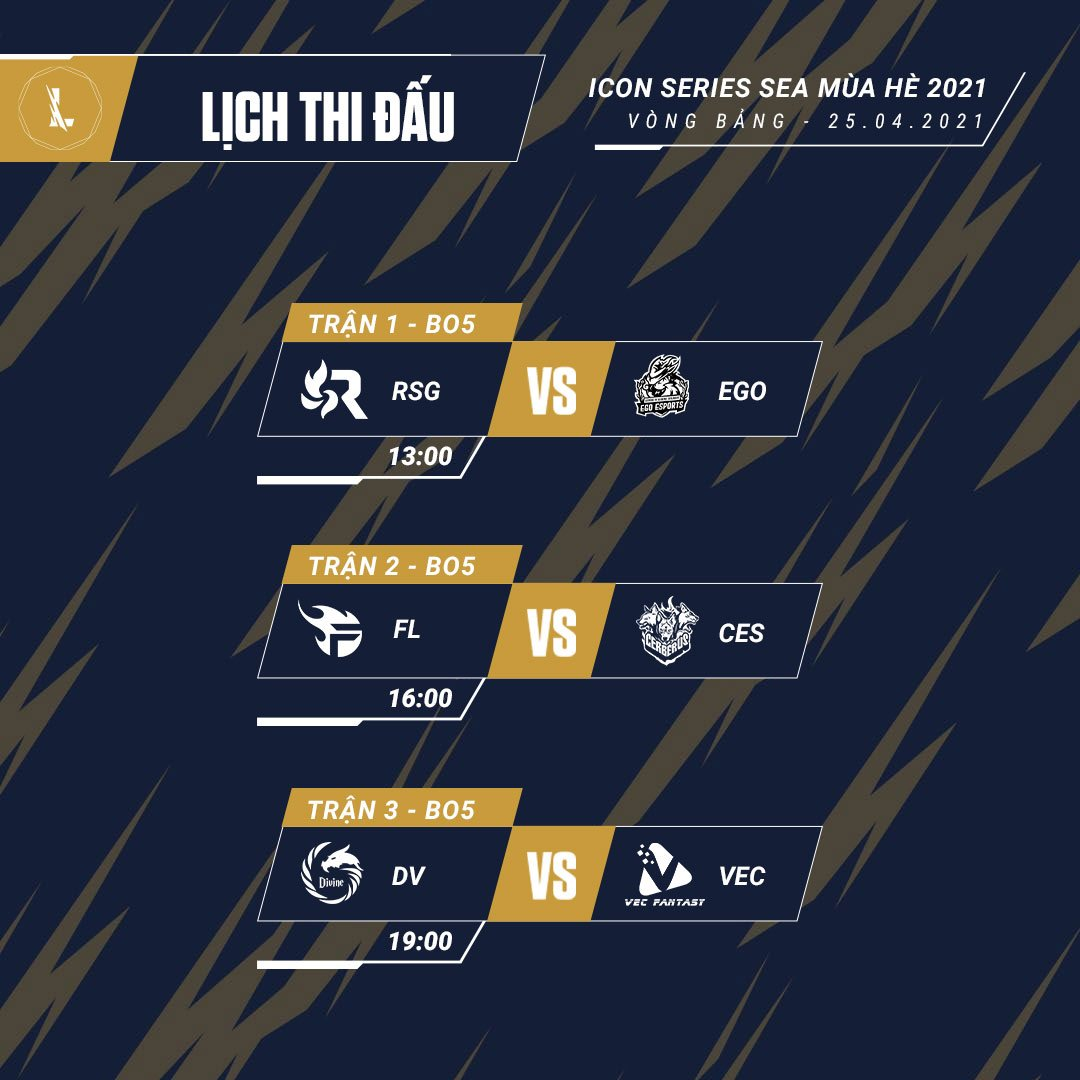 Lịch thi đấu ngày 25/04