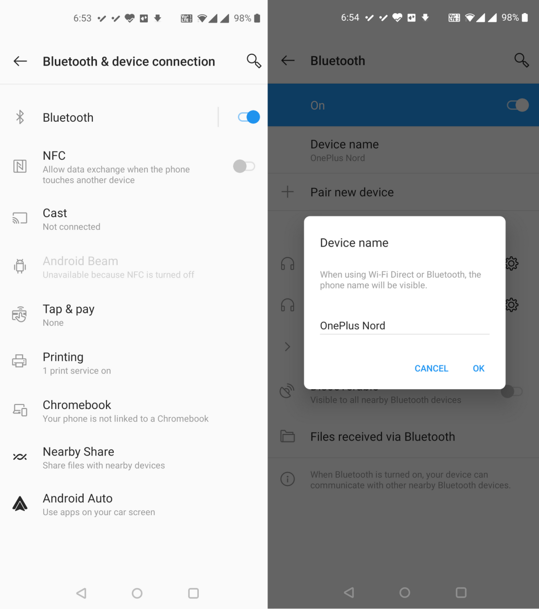 Thay đổi tên bluetooth của thiết bị Android