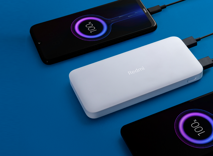 Sạc dự phòng Redmi Power Bank 10000mAh có 2 đầu sạc vào và 2 đầu ra linh hoạt
