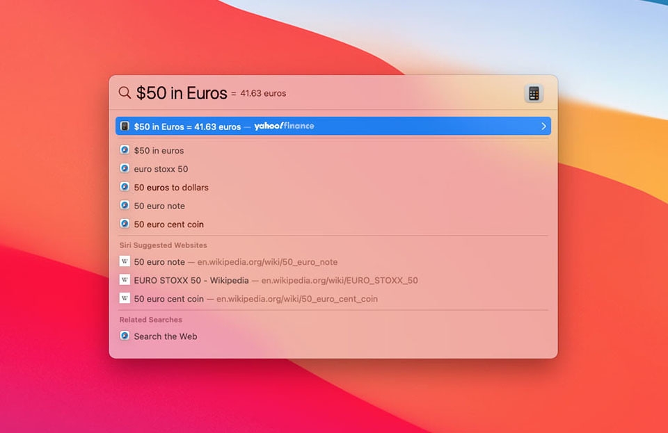 Làm toán và chuyển đổi tiền tệ trong Spotlight Làm toán và chuyển đổi tiền tệ trong Spotlight