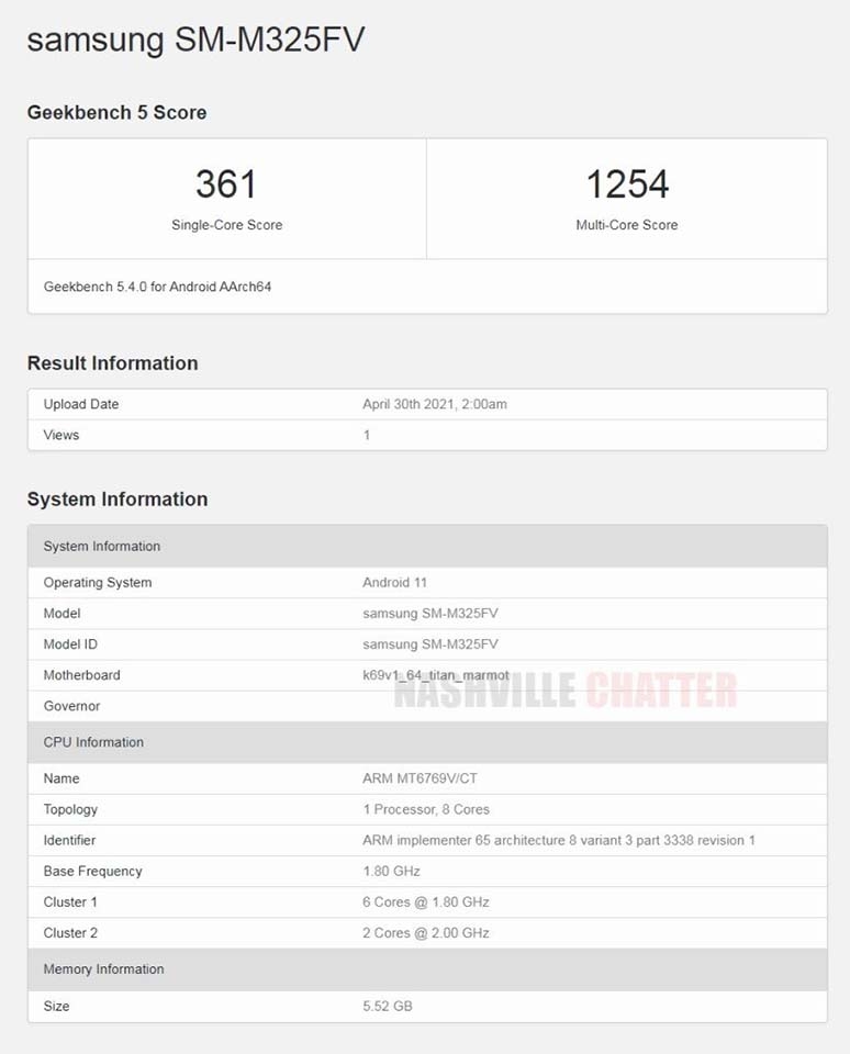 Galaxy M32 xuất hiện trên Geekbench Galaxy M32 xuất hiện trên Geekbench