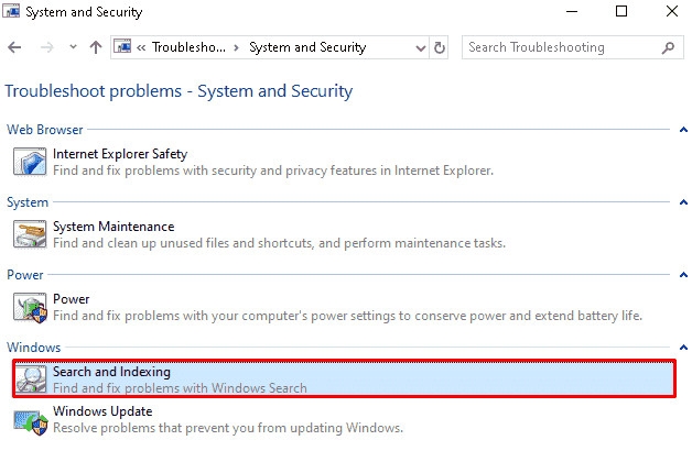 Chạy trình gỡ rối Troubleshooter
