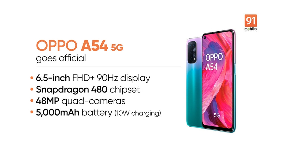 OPPO A54 5G ra mắt (ảnh 2) OPPO A54 5G ra mắt (ảnh 2)